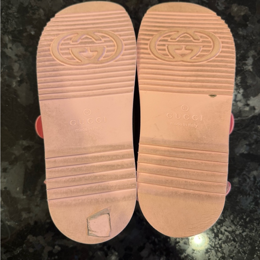 Women’s Pink Buckle Strap Gucci Sandals - Picture 4 of 5